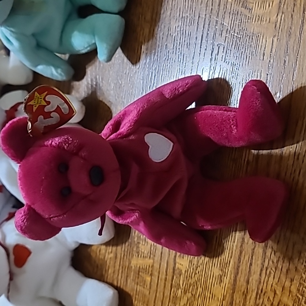 VTG TY Beanie Baby  2001 Valentina Bear white heart